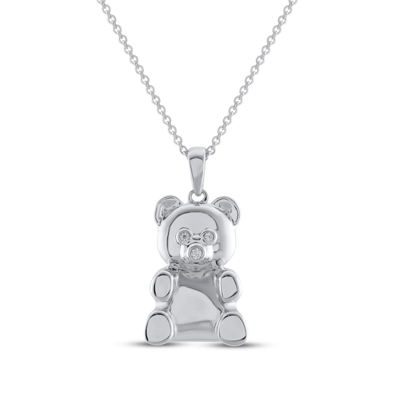 Teddy Bear Jewelry Collection Honoring St. Jude Diamond Necklace 1/20 ct tw Sterling Silver 18"