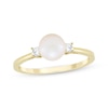 Thumbnail Image 1 of Cultured Pearl & Diamond Ring 1/10 ct tw 10K Yellow Gold