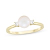 Thumbnail Image 0 of Cultured Pearl & Diamond Ring 1/10 ct tw 10K Yellow Gold