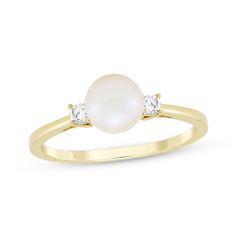 Cultured Pearl & Diamond Ring 1/10 ct tw 10K Yellow Gold