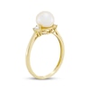 Thumbnail Image 2 of Cultured Pearl & Diamond Ring 1/10 ct tw 10K Yellow Gold