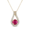 Thumbnail Image 1 of Greenland Rubies Collection Natural Ruby & Lab-Grown Diamond Necklace 1/5 ct tw 14K Yellow Gold 18&quot;