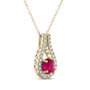 Thumbnail Image 2 of Greenland Rubies Collection Natural Ruby & Lab-Grown Diamond Necklace 1/5 ct tw 14K Yellow Gold 18&quot;