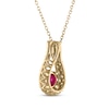 Thumbnail Image 3 of Greenland Rubies Collection Natural Ruby & Lab-Grown Diamond Necklace 1/5 ct tw 14K Yellow Gold 18&quot;