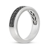 Thumbnail Image 2 of Neil Lane Men's Black Diamond Two-Row Wedding Band 1 ct tw 14K White Gold