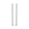 Thumbnail Image 2 of Diamond Oval Hoop Earrings 3/4 ct tw 10K White Gold