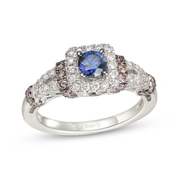 Le Vian Round-Cut Sapphire Ring 5/8 ct tw Diamonds 14K Vanilla Gold
