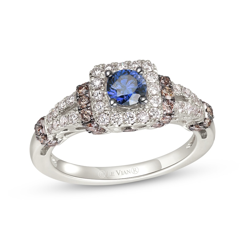 Le Vian Round-Cut Sapphire Ring 5/8 ct tw Diamonds 14K Vanilla Gold