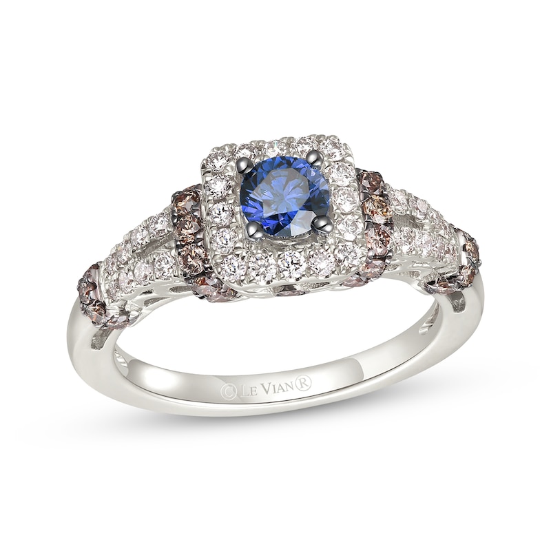 Main Image 1 of Le Vian Round-Cut Sapphire Ring 5/8 ct tw Diamonds 14K Vanilla Gold