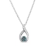 Thumbnail Image 1 of Blue & White Diamond Teardrop Swirl Necklace 1/15 ct tw Sterling Silver 18&quot;
