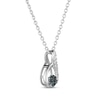 Thumbnail Image 2 of Blue & White Diamond Teardrop Swirl Necklace 1/15 ct tw Sterling Silver 18&quot;