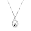 Thumbnail Image 3 of Blue & White Diamond Teardrop Swirl Necklace 1/15 ct tw Sterling Silver 18&quot;