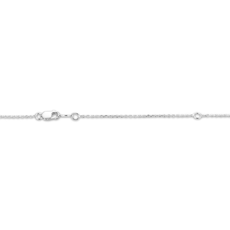 Main Image 4 of Blue & White Diamond Teardrop Swirl Necklace 1/15 ct tw Sterling Silver 18&quot;