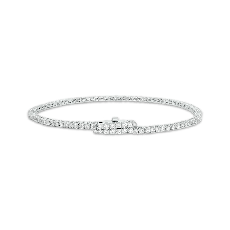 Main Image 1 of Diamond Tennis Bracelet with Magnetic Clasp 2 ct tw 10K White Gold 7"