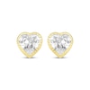 Thumbnail Image 2 of Children's Diamond-Cut Heart-Shaped Cubic Zirconia Stud Earrings 14K Yellow Gold