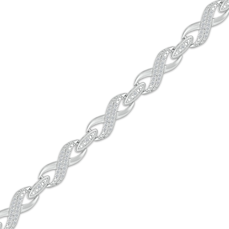 Main Image 2 of Diamond Infinity Link Bracelet 1/2 ct tw Sterling Silver 7.25"