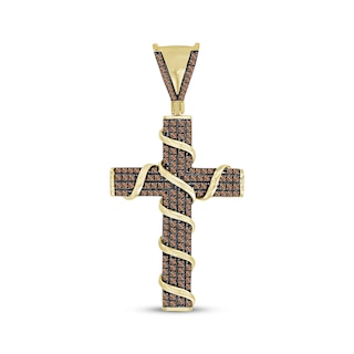 Men's Cross Charm 1/2 ct tw 10K Yellow Gold
