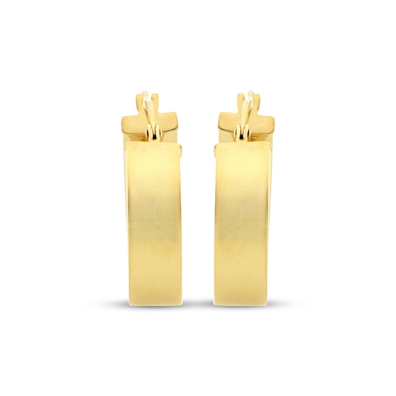 Main Image 2 of Flat Hoop Earrings 10K Yellow Gold 15mm