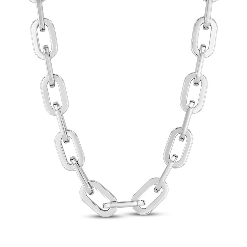 Main Image 1 of Large Paperclip Chain Necklace Solid Stainless Steel 24&quot;