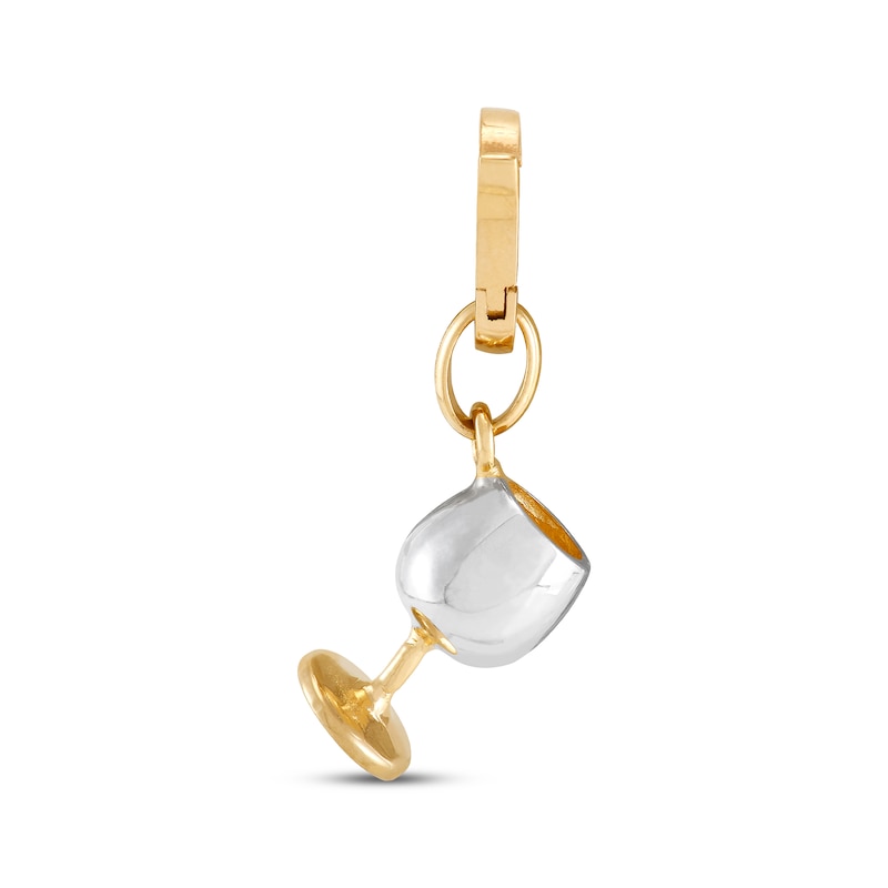 Main Image 1 of Charmed Memories Wine Glass Charm 10K Two-Tone Gold