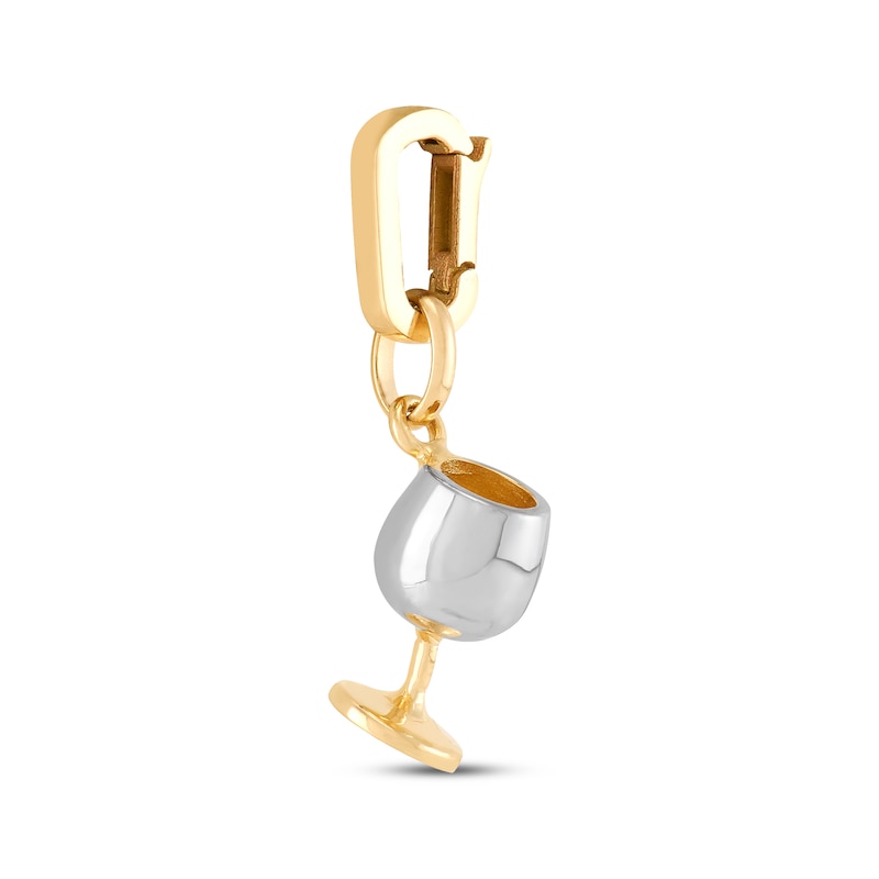 Main Image 2 of Charmed Memories Wine Glass Charm 10K Two-Tone Gold