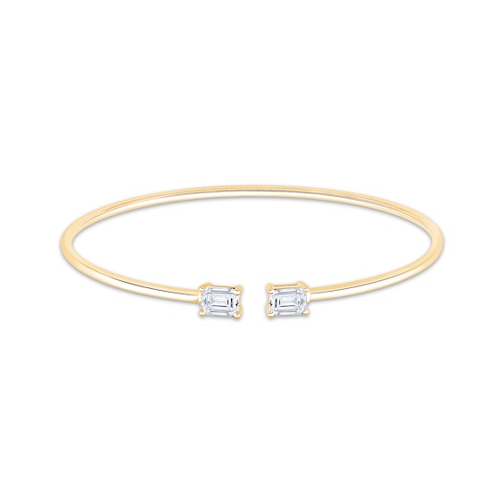 KAY Lab-Grown Diamonds Emerald-Cut Open Flex Cuff Bracelet 1 ct tw 10K Yellow Gold