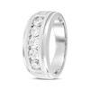 Thumbnail Image 2 of Men's Now + Forever Lab-Grown Diamonds Five-Stone Wedding Band 1 ct tw 14K White Gold