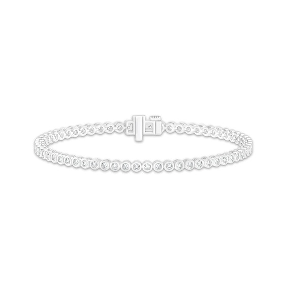 KAY Lab-Grown Diamonds Bezel-Set Diamond Bracelet 2 ct tw 10K White Gold 7"