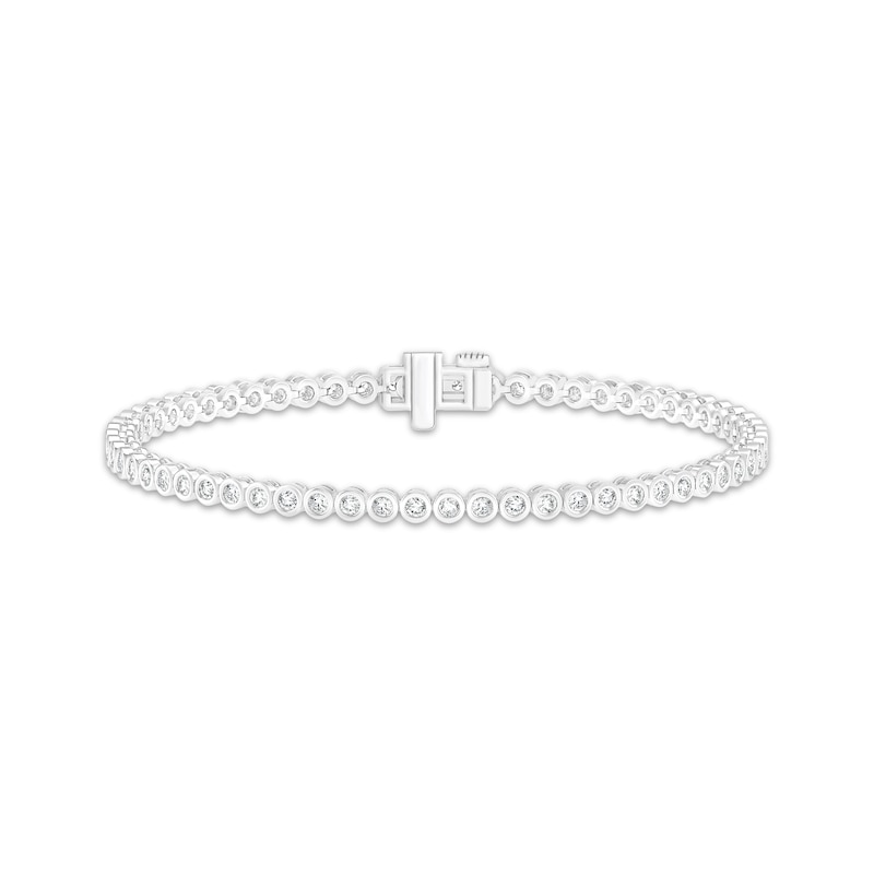 Main Image 1 of KAY Lab-Grown Diamonds Bezel-Set Diamond Bracelet 2 ct tw 10K White Gold 7&quot;