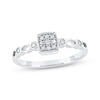 Thumbnail Image 1 of Multi-Diamond Cushion Frame Promise Ring 1/10 ct tw 10K White Gold