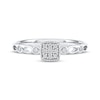 Thumbnail Image 3 of Multi-Diamond Cushion Frame Promise Ring 1/10 ct tw 10K White Gold