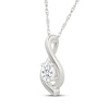 Thumbnail Image 2 of KAY Lab-Grown Diamonds Round-Cut Solitaire Twist Teardrop Necklace 1/3 ct tw Sterling Silver 18&quot; (I/SI2)