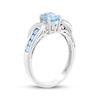 Thumbnail Image 2 of Oval-Cut Swiss Blue Topaz & White Lab-Created Sapphire Bypass Ring Sterling Silver