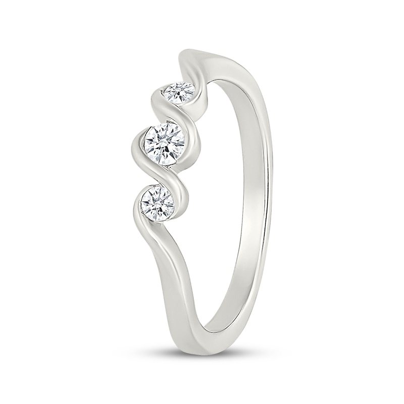 Main Image 2 of KAY Lab-Grown Diamonds Round-Cut Three-Stone Bypass Promise Ring 1/5 ct tw Sterling Silver