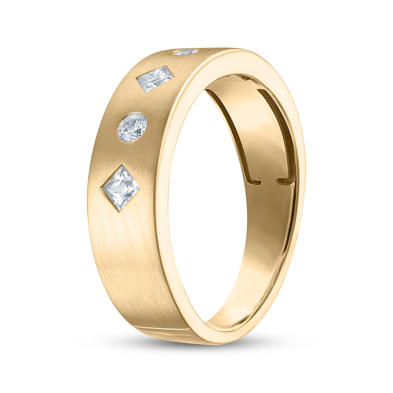 Main Image 2 of Now + Forever Men's Round & Square-Cut Diamond 3/8 ct tw 10K Yellow Gold