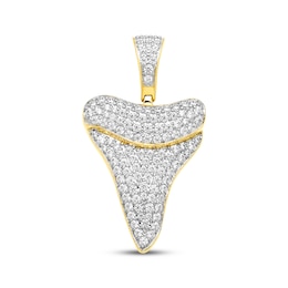 Men's Diamond Shark Tooth Charm 1 ct tw 10K Yellow Gold
