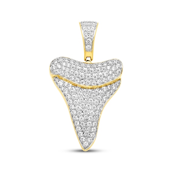 Men's Diamond Shark Tooth Charm 1 ct tw 10K Yellow Gold