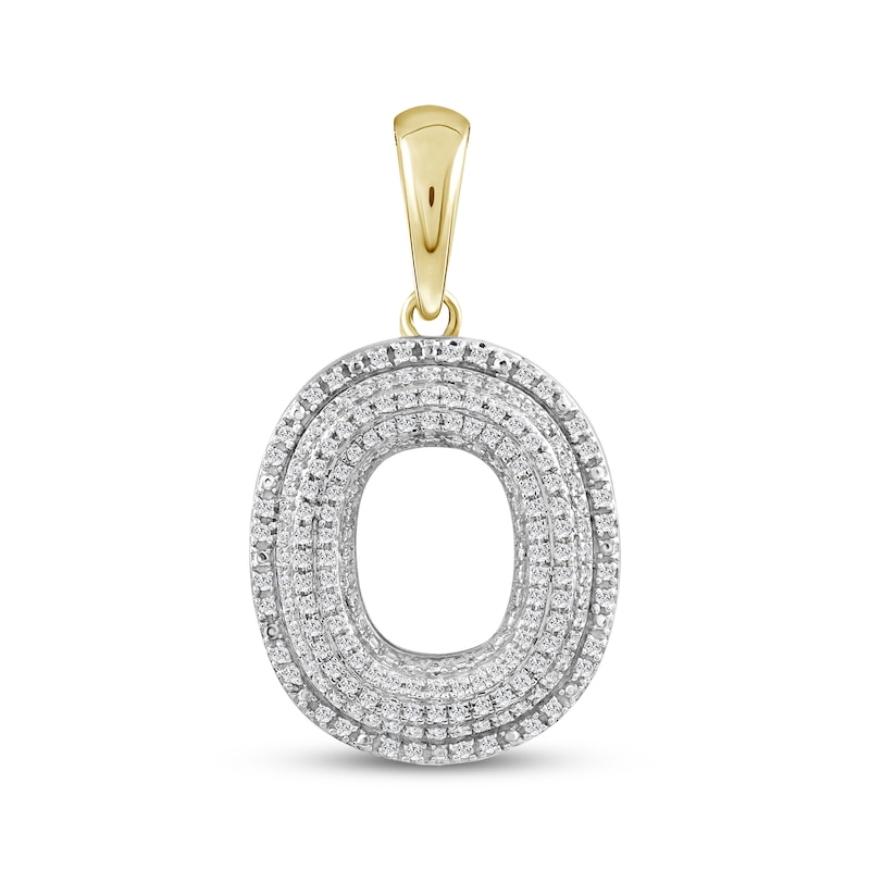 Main Image 1 of Diamond Puff Letter O Initial Charm 1/3 ct tw 10K Yellow Gold