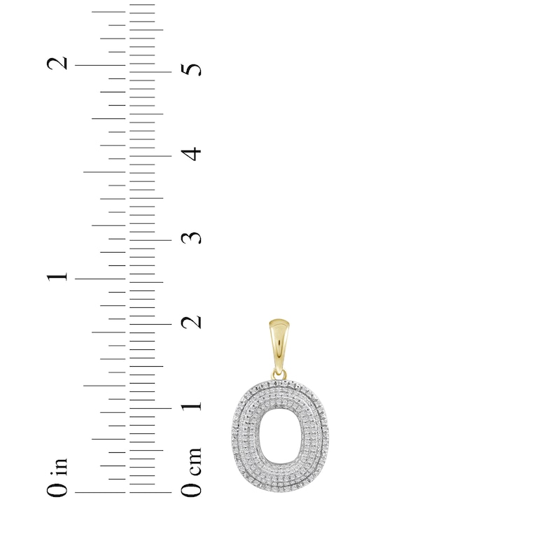 Main Image 3 of Diamond Puff Letter O Initial Charm 1/3 ct tw 10K Yellow Gold