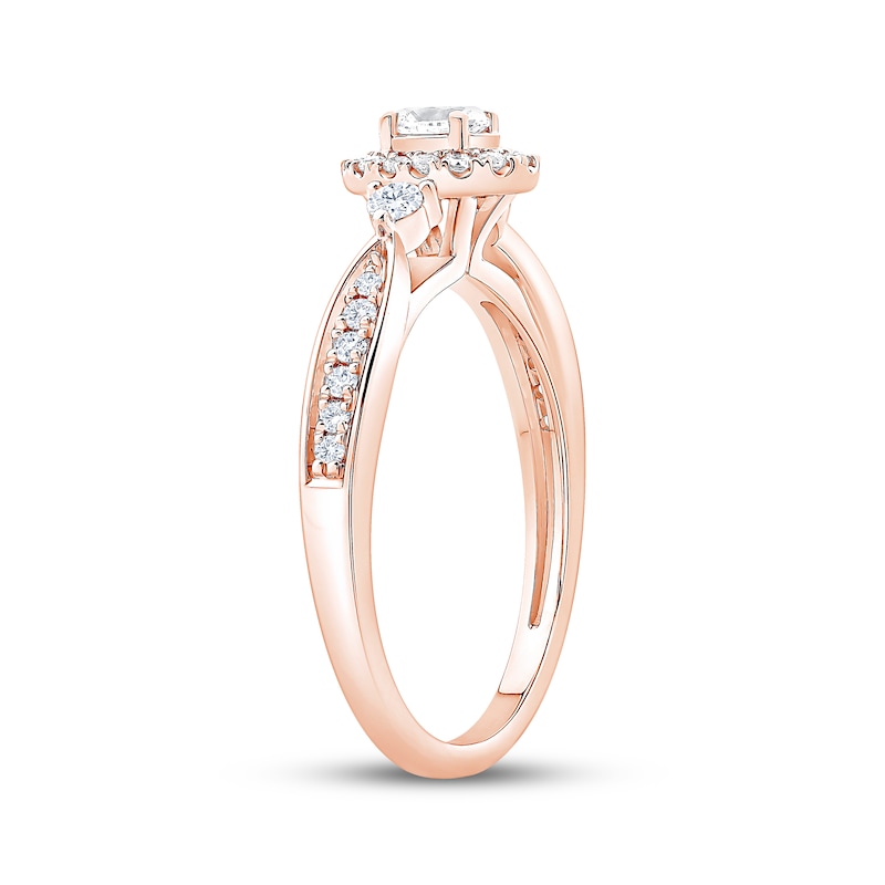 Main Image 2 of Now + Forever Now + Forever Oval-Cut Diamond Halo Engagement Ring 3/8 ct tw 14K Rose Gold
