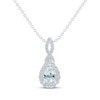 Thumbnail Image 1 of Aquamarine & White Lab-Created Sapphire Necklace Sterling Silver 18&quot;