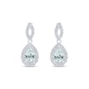 Thumbnail Image 2 of Aquamarine & White Lab-Created Sapphire Dangle Earrings Sterling Silver