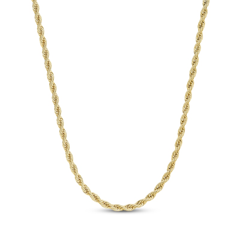 Main Image 1 of Rope Chain Necklace 6mm Yellow Ion-Plated Solid Stainless Steel 22&quot;