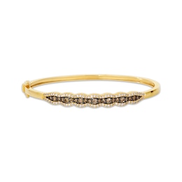 Le Vian Chocolate Waterfall Diamond Bangle Bracelet 1-1/5 ct tw 14K Honey Gold 7.75"