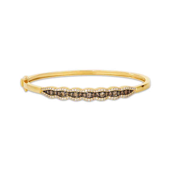 Le Vian Chocolate Waterfall Diamond Bangle Bracelet 1-1/5 ct tw 14K Honey Gold 7.75"