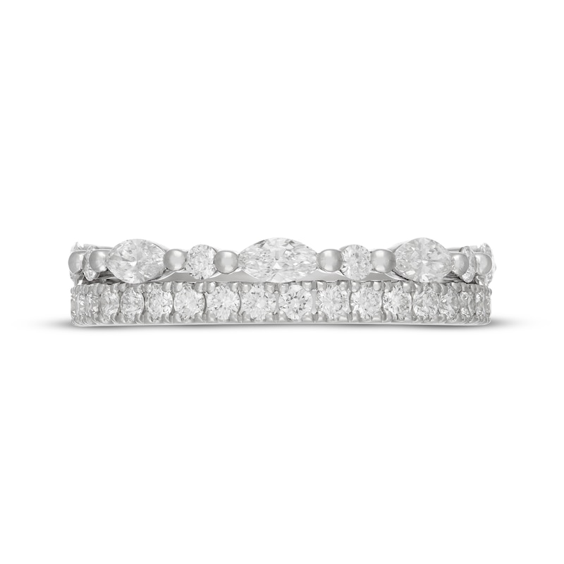 Main Image 3 of Neil Lane Artistry Marquise & Round-Cut Lab-Grown Diamond Anniversary Ring 1 ct tw 14K White Gold
