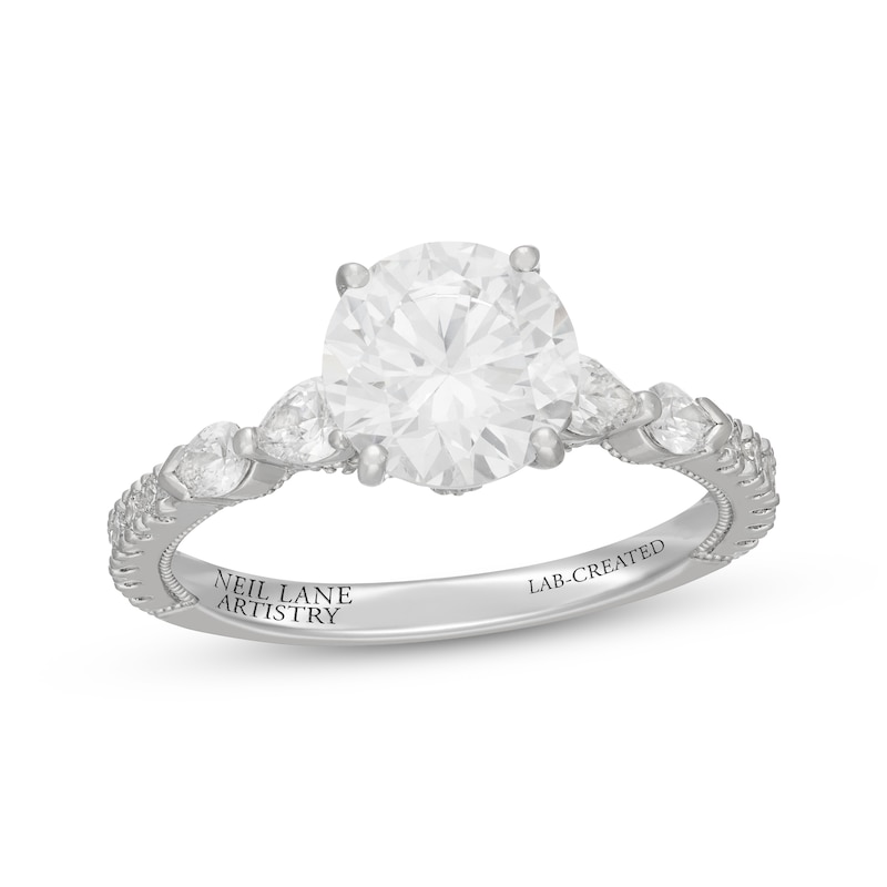 Main Image 1 of Neil Lane Artistry Round-Cut Lab-Grown Diamond Engagement Ring 2-5/8 ct tw 14K White Gold
