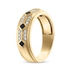 Thumbnail Image 2 of Now + Forever Men’s Square Cut Black & Round-Cut White Diamond Wedding Band 5/8 ct tw 10K Yellow Gold