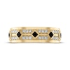 Thumbnail Image 3 of Now + Forever Men’s Square Cut Black & Round-Cut White Diamond Wedding Band 5/8 ct tw 10K Yellow Gold