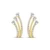 Thumbnail Image 2 of Pear-Shaped Lab-Grown Diamond Three-Row Curve Earrings 1 ct tw 10K Yellow Gold